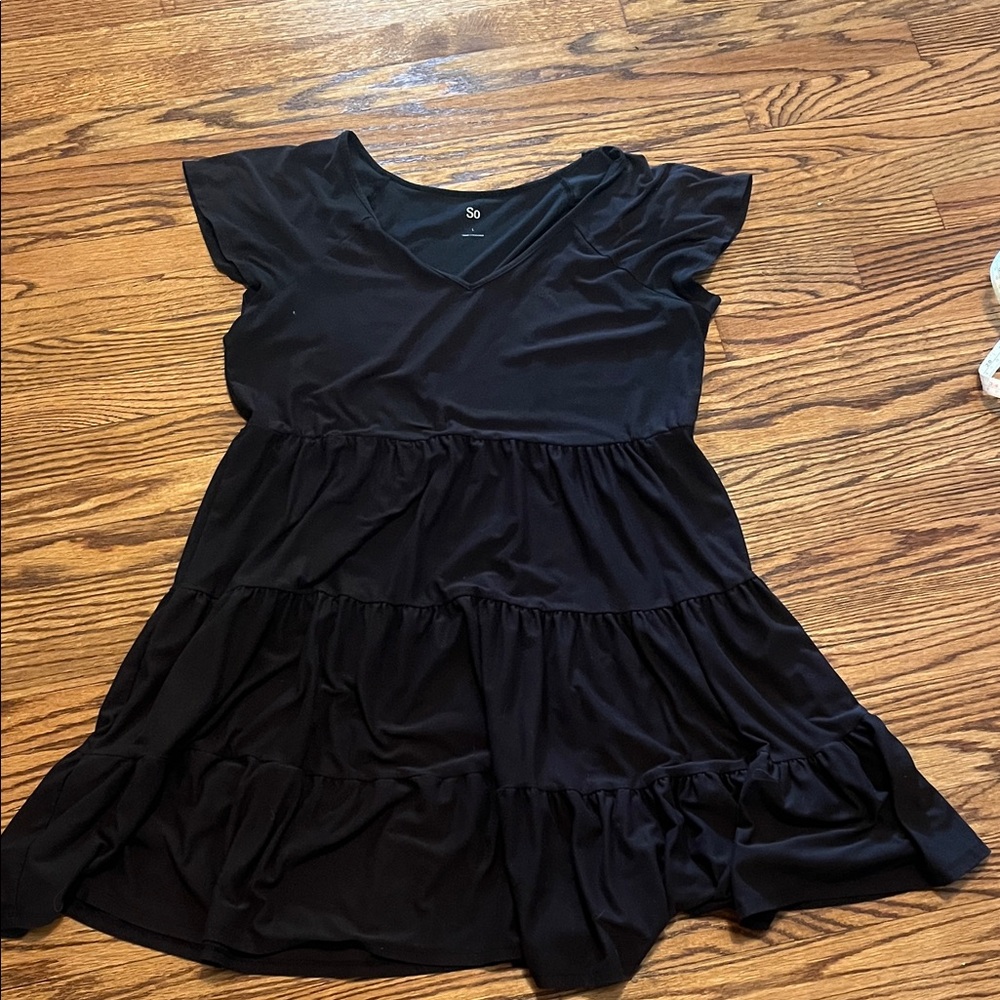 SO Black Tiered Casual Dress